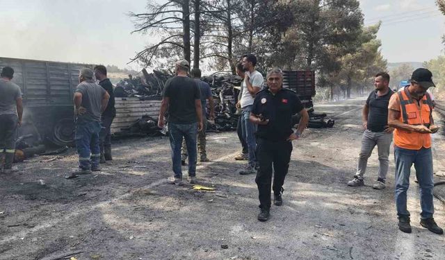 Mersin'de kaza sonrası araçlar alev aldı, yangın ormana sıçradı: 1 ölü, 2 yaralı