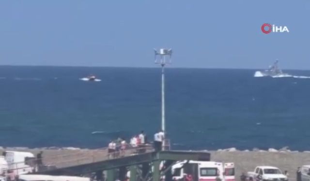 Girne'de batan gemiye havadan ve denizden müdahaleye sürüyor