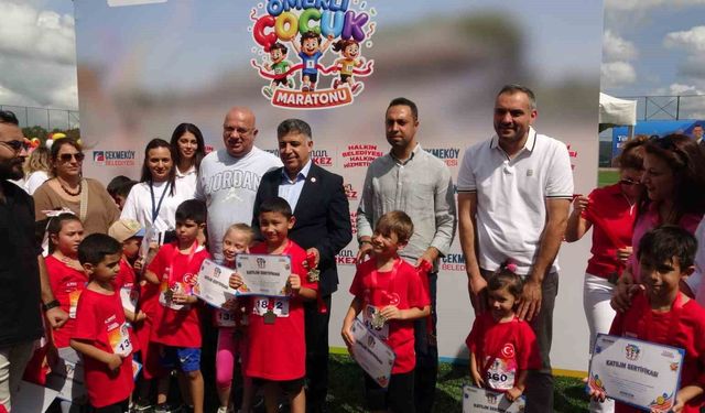 Çekmeköy'de çocukların maraton heyecanı