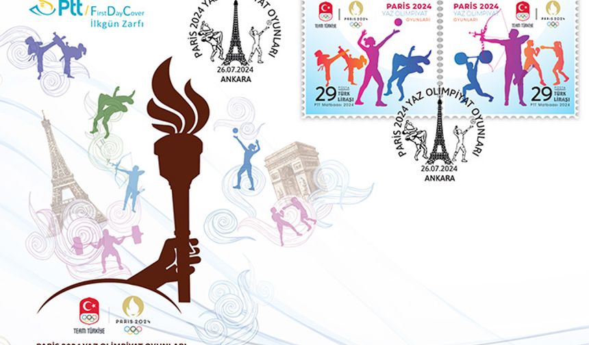 “Paris 2024 Yaz Olimpiyat Oyunları” anma pulu ve ilkgün zarfını tedavüle sunuldu
