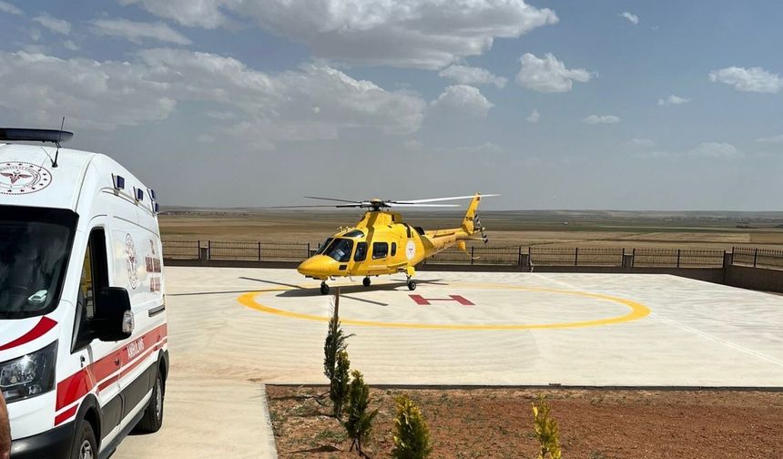 Konya’da kalp krizi geçiren hasta için hava ambulansı havalandı