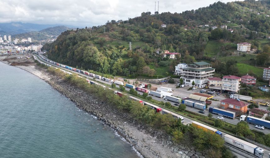 Sarp Sınır Kapısı'nda tırlar kilometrelerce kuyruk oluşturdu