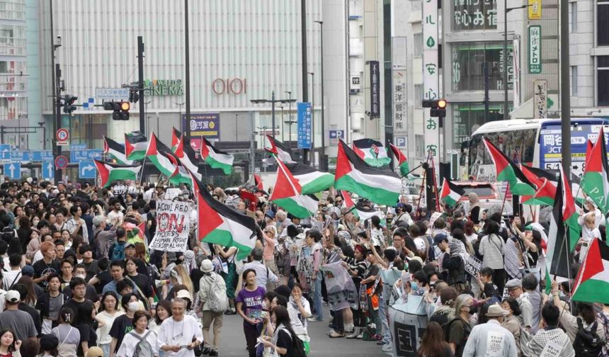 Japonya’da Nakba Günü gösterisinde İsrail protestosu