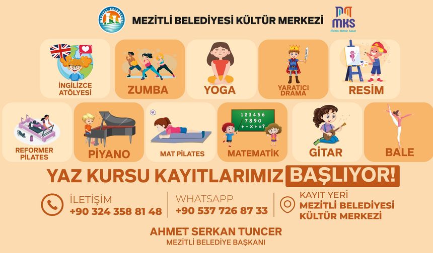 Mezitli Belediyesi’nden her yaşa hitap eden yaz kursları başladı
