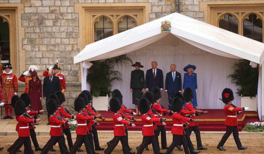 Trump, İngiltere Kralı 3. Charles tarafından resmi törenle karşılandı