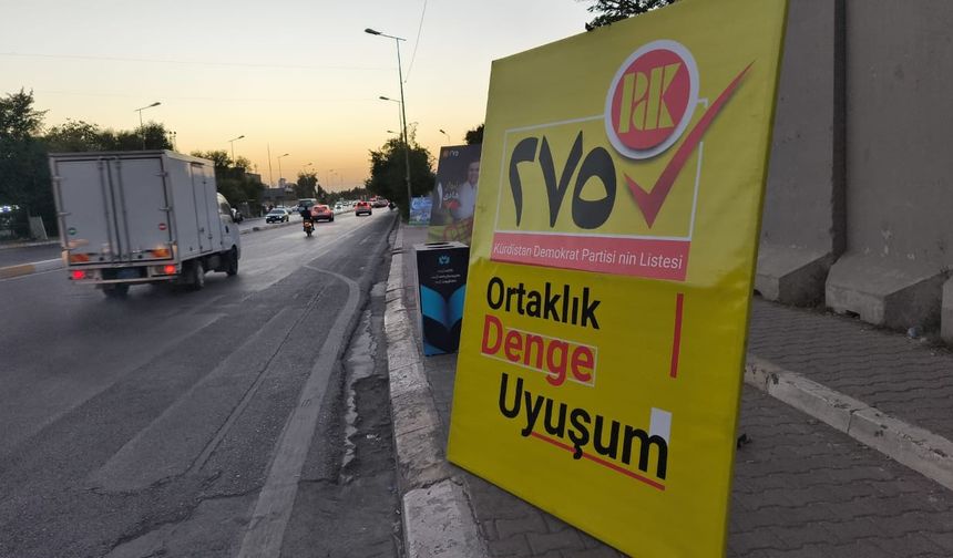 Barzani’nin partisi seçim kampanyasında  ilk kez Türkçe afiş kullandı