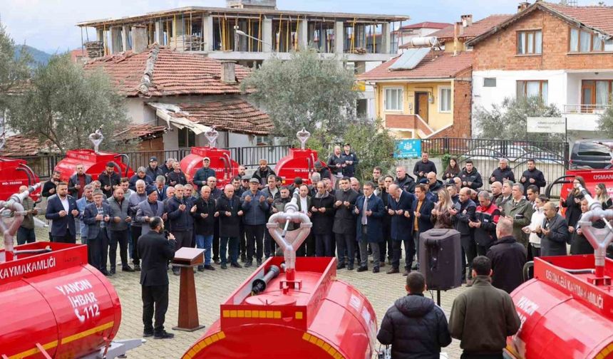 Bilecik’te 20 yeni yangın söndürme tankeri köylere teslim edildi