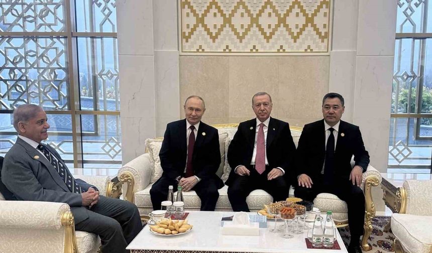 Cumhurbaşkanı Erdoğan, Putin, Şerif ve Berdimuhammedov ile görüştü