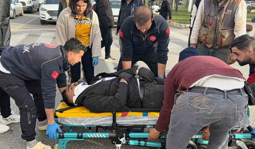 Yayaya çarpmamak için motosikleti devirdi: 1 yaralı
