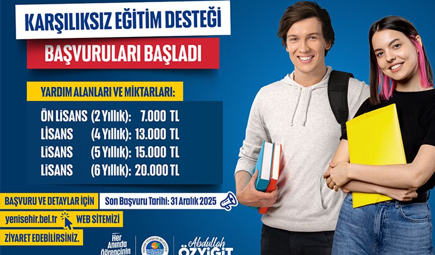 Yenişehir Belediyesi’nden öğrencilere destek