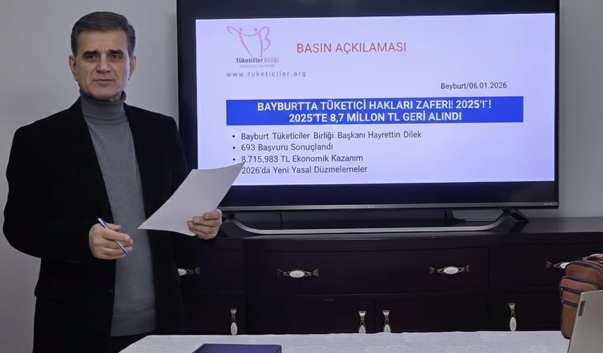 Bayburt'ta 8,7 milyon TL tüketicinin cebinde kaldı