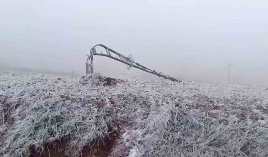 Tipi onlarca elektrik direğini yıktı, buzla kaplanan iletim hatları ekiplerce temizlendi