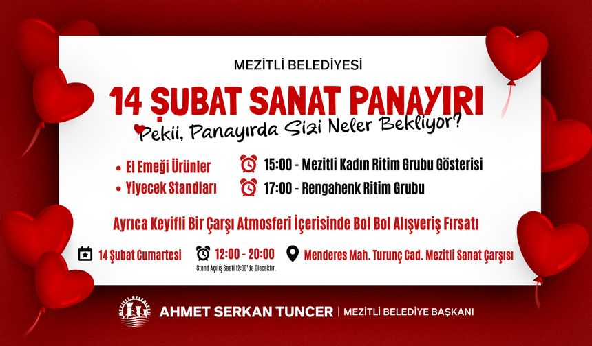 Mezitli’de 14 Şubat’a renk katacak etkinlik: Sanat Panayırı