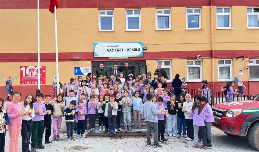 Emet'te öğrenciler karaçam tohumlarını saksılara ekti