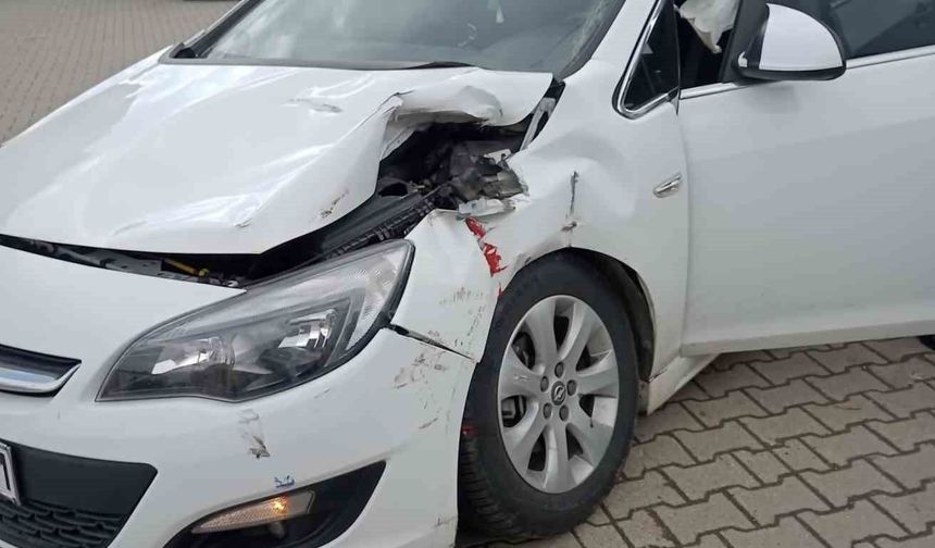 Tren hemzemin geçitte araca çarptı: 3 yaralı