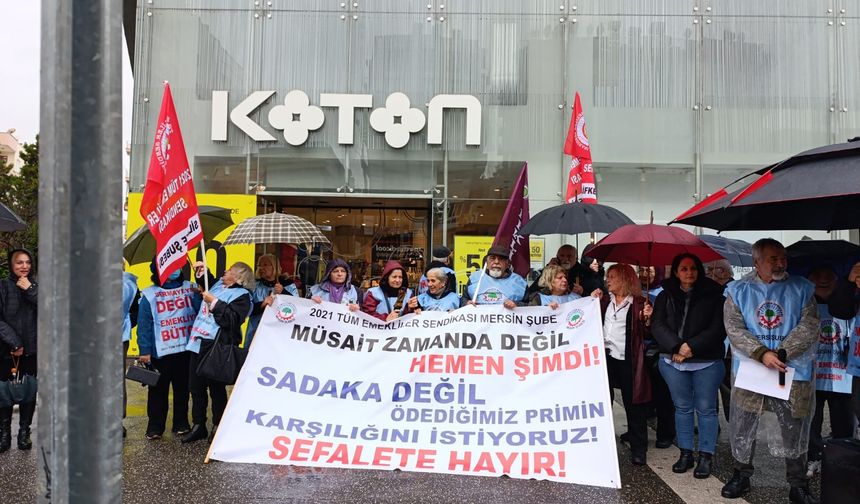 Mersinli emekliler “Sefalete hayır” dedi