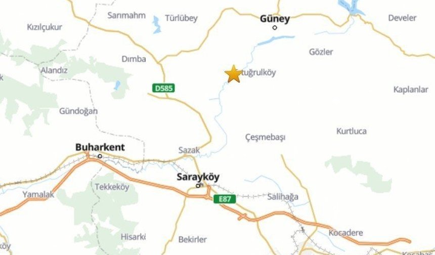 Denizli Güney'de 4.0 büyüklüğünde deprem