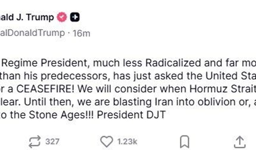 Trump: 'İran'da yeni rejimin lideri, ABD'den ateşkes talep etti'