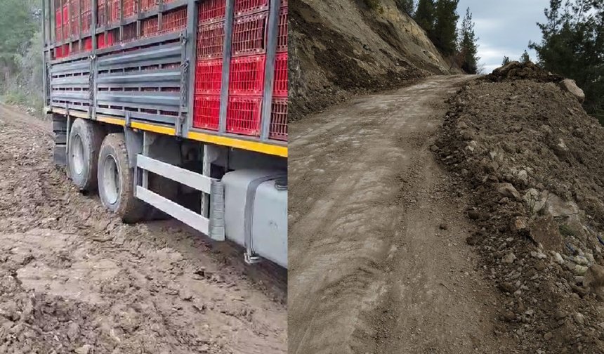 Mersin’in kırsalında bataklığa dönen yol için çözüm bekleniyor
