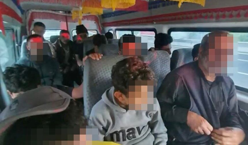 Durdurulan araçtan 15 düzensiz göçmen çıktı: Sürücü cezaevine gönderildi
