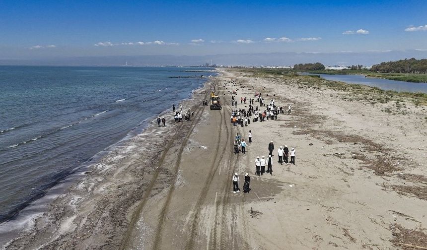 Mersin'de öğrenciler sahil temizliği için seferber oldu