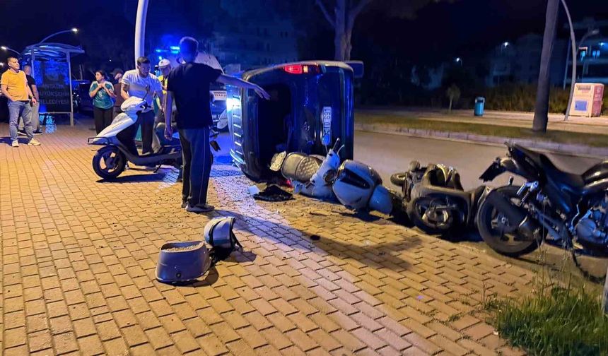 Otomobil takla attı, ortalık savaş alanına döndü