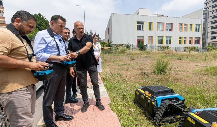 Yenişehir’de yabani otlara teknolojik tırpanlı çözüm
