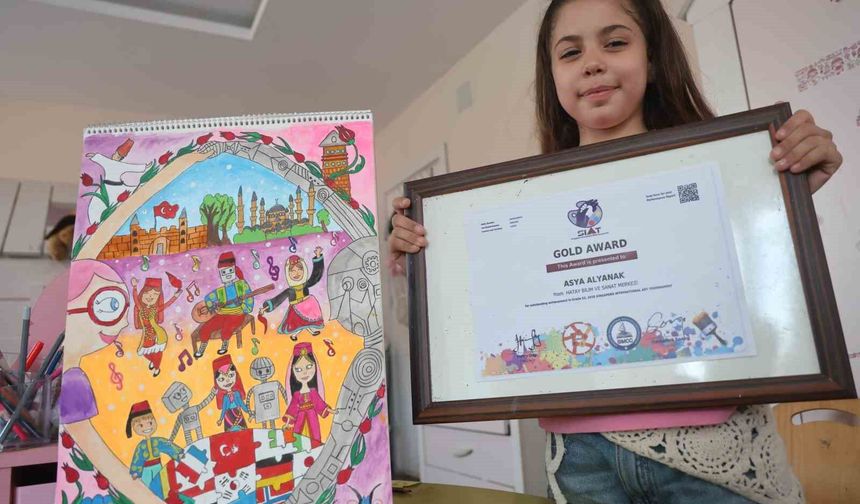 8 yaşındaki Ressam Asya, 300 bin rakibini geride bırakarak dünya birincisi oldu