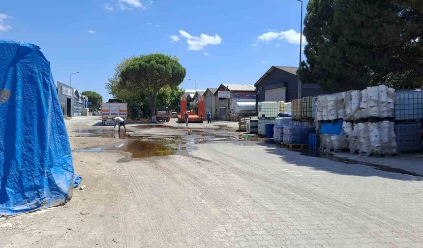 Balıkesir'de yere dökülen kimyasal madde paniğe neden oldu