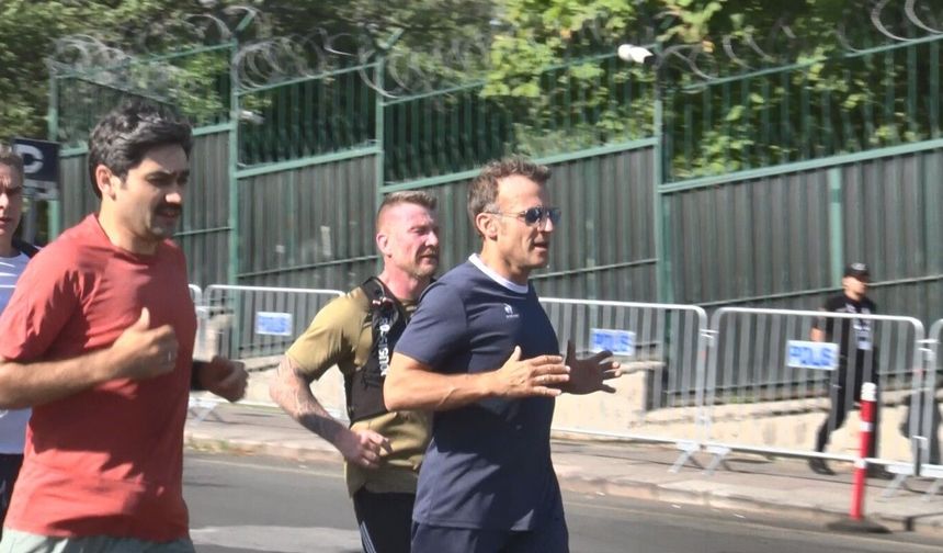 Fransa Cumhurbaşkanı Macron, Ankara'da sabah koşusu yaptı