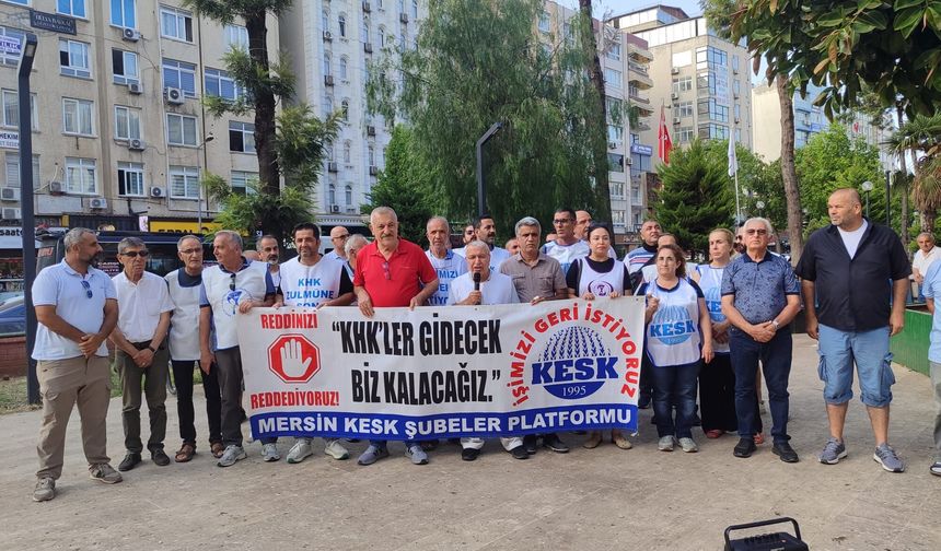 KESK Mersin, 24 saatlik nöbet için Ankara’ya yola çıkanları uğurladı