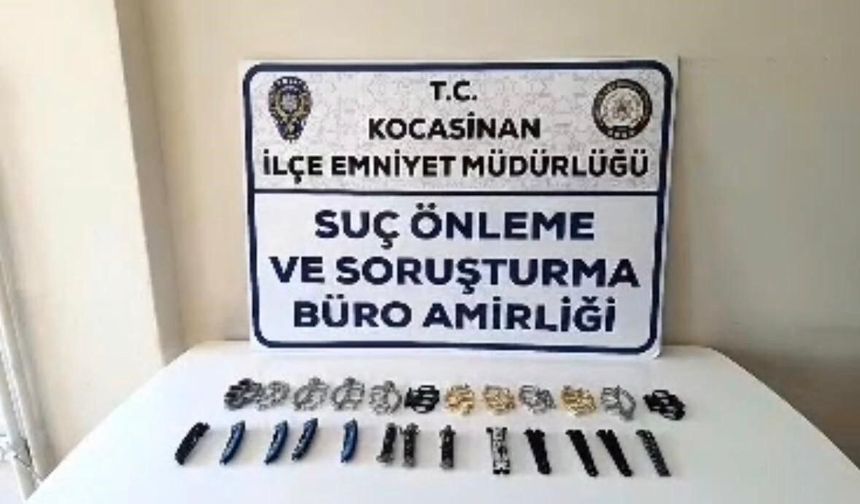 Kayseri'de yasaklı bıçak operasyonu: Çok sayıda sustalı ve muşta ele geçirildi