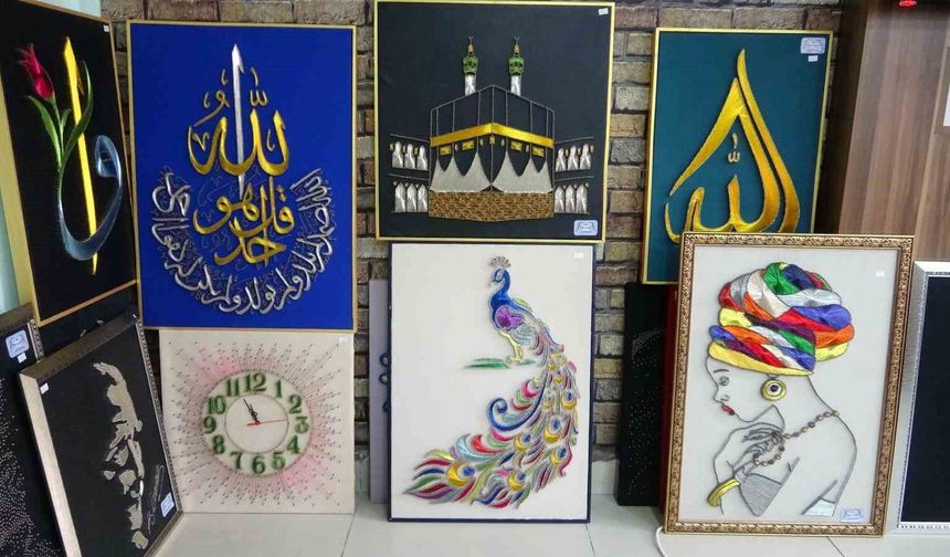 İnternette gördü, merak etti, kendi kendine öğrenip sanat eserleri yaptı