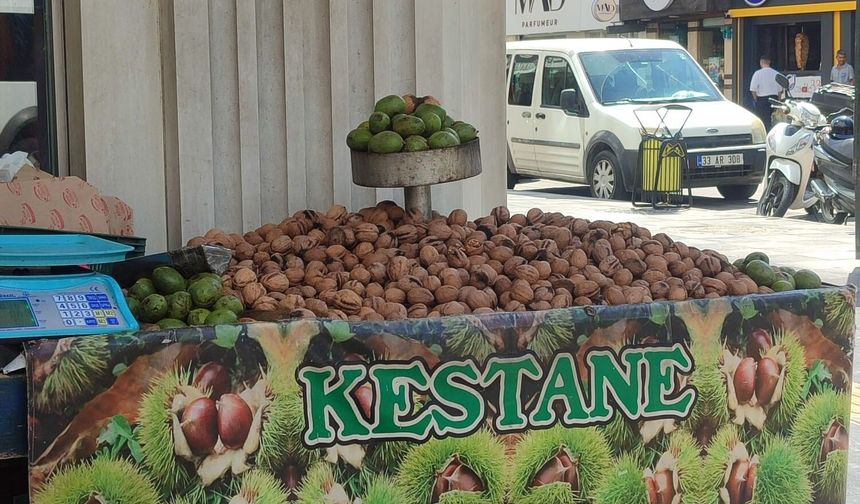 Mersin’de yılın ilk cevizleri seyyar tezgahlara düştü
