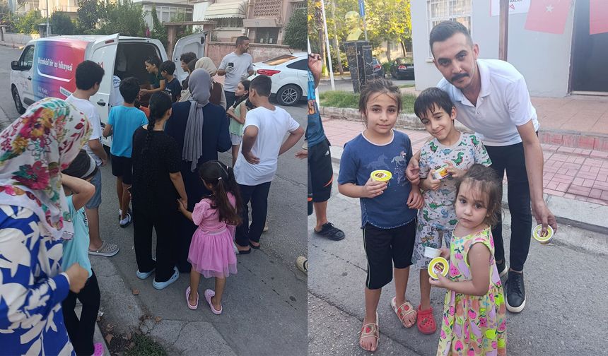 Gazi Mahallesi’ndeki çocuklara, belediyeden dondurma ikramı