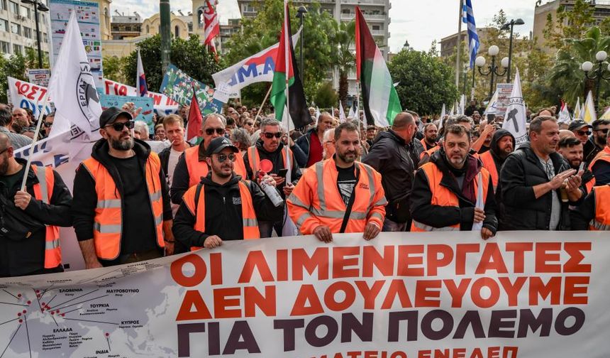 Liman işçileri, savaşa karşı 22 ülkede greve gitti