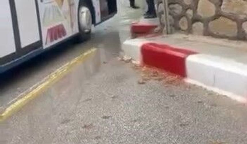 Otobüs şoförü ile kavga eden şahıs şemsiye ile saldırdı