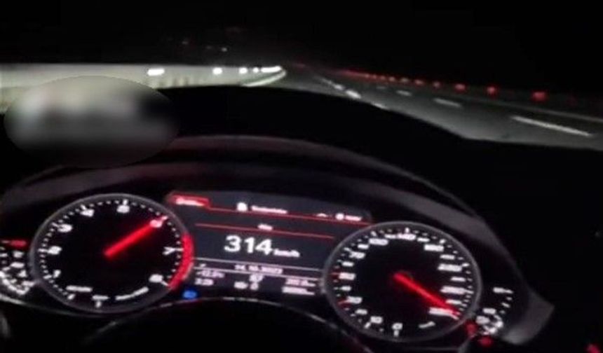 Otoyolda 314 kilometre hızla gidip o anları TikTok'ta paylaşan sürücüye para cezası