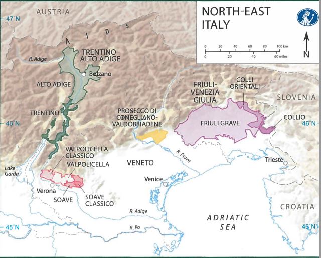 Map Italy North East