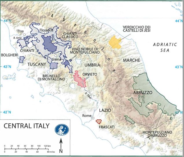 Map Italy Central