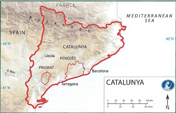 Map Spain Catalunya