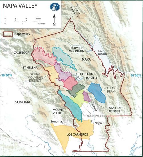Map Usa Napa Valley