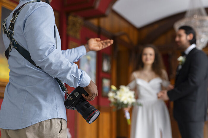 Side View Photographer Married Couple