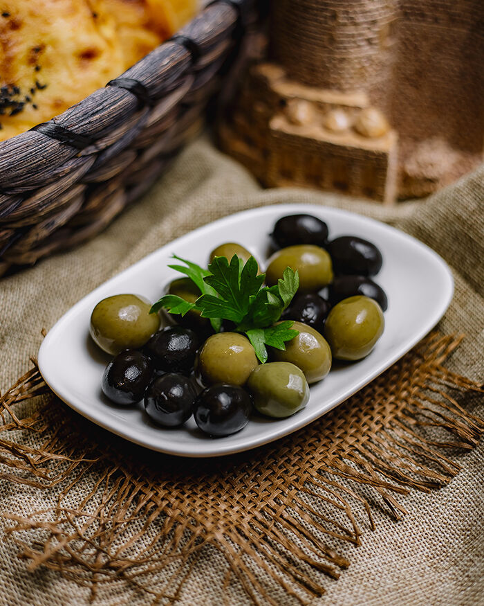 Olives Green Black Decorated With Parsley